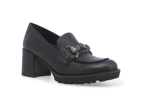 Melluso Winter Loafers Made in Italy Medium Heel Upper Leather